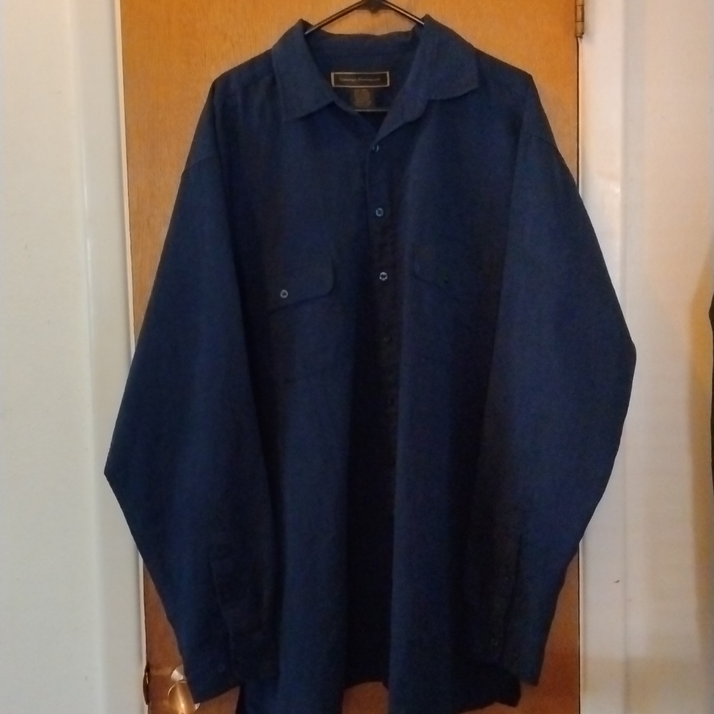 George Foreman Midnight Navy Blue Button Down Shirt Sz. 2XL/Tall